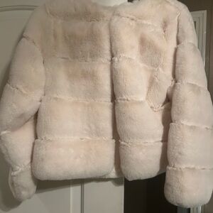 Fashion Nova Plush Teddy Jacket in Pale Blush